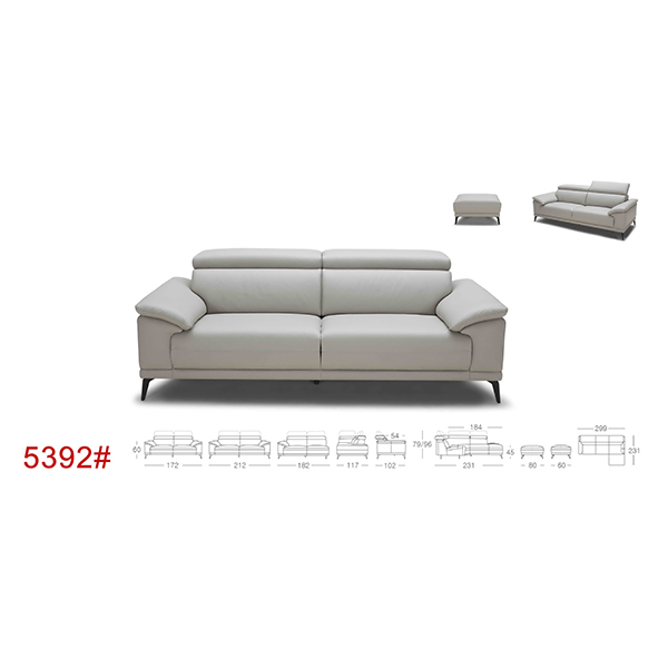 5392 L Shape Recliner Leather Sofa Carlo Hofmann Pte Ltd