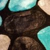 3D Shaggy carpet SR1345 Black/Turquoise